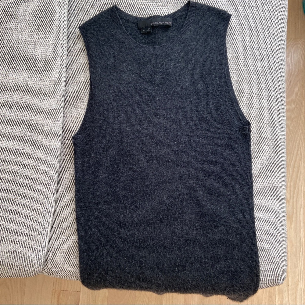 360 Cashmere Dark Gray Sleeveless Sweater